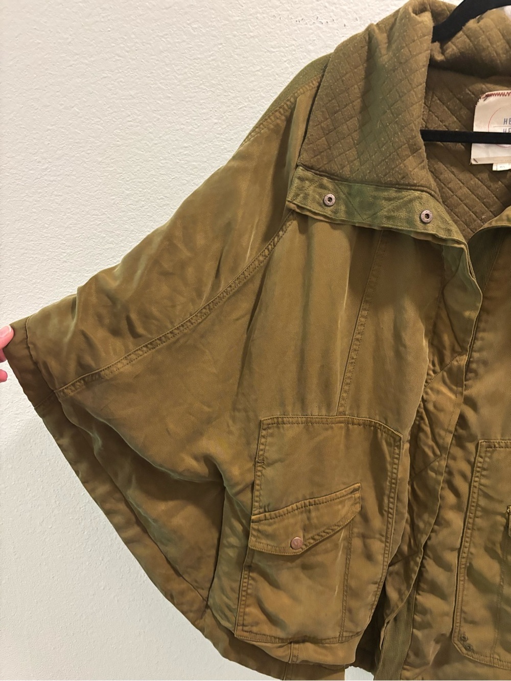 Hei Hei Anthropologie Army Green Dolman Sleeve Jacket Slouchy Bohemian M/L - Picture 2 of 6